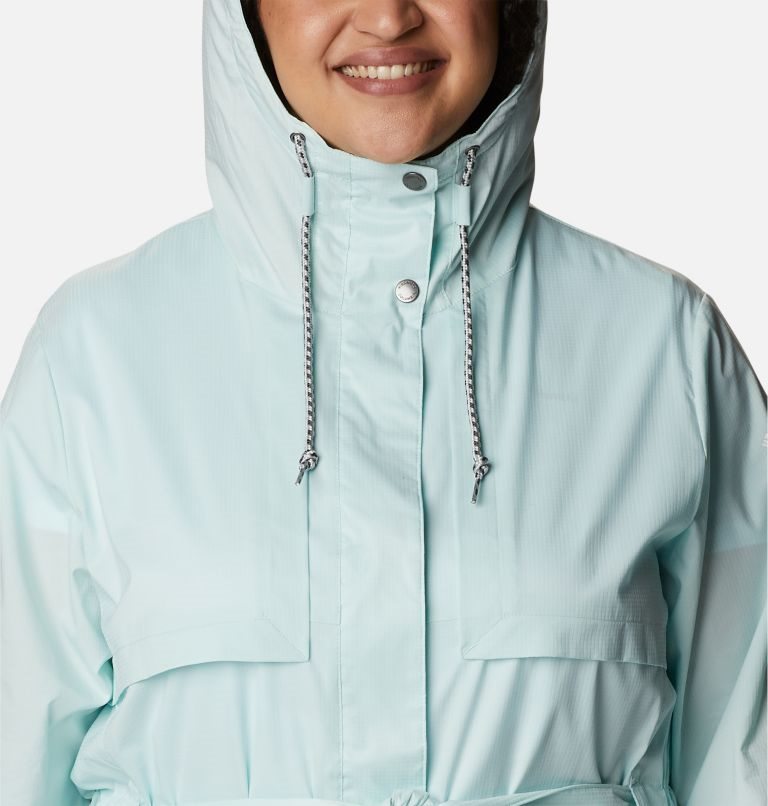 Women's Columbia Pardon My Trench Rain Jackets Turquoise | Plus Size CA-Q1834